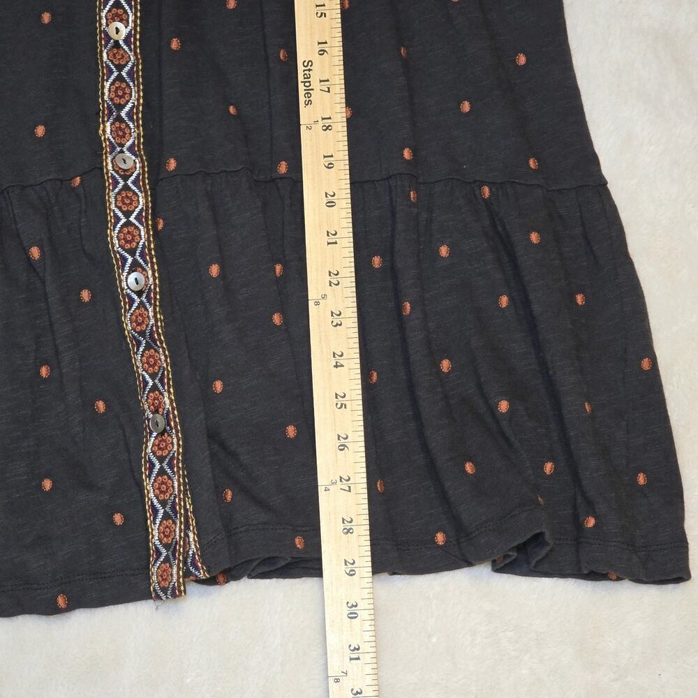 Canyon Retreat Boho Embroidered Midi Dress XL Black Orange Geometric Festival - Picture 10 of 16